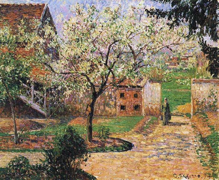 Flowering Plum Tree, Eragny, Camille Pissarro